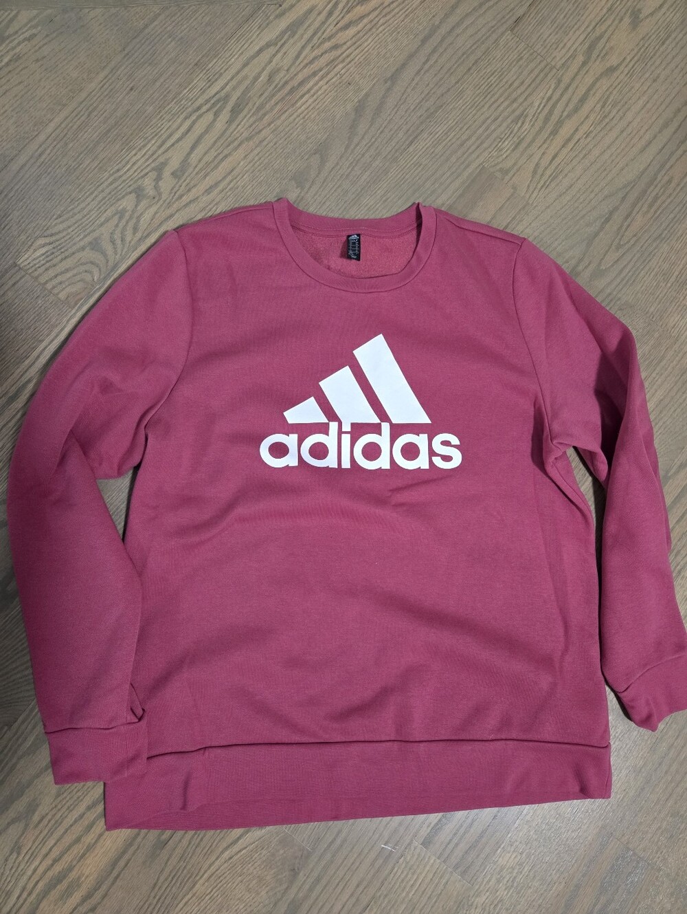 adidas Men's Crewneck Sweatshirt - Rose Pink with White Logo